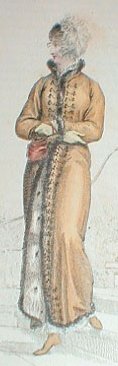 Pelisse from 1811, notice how the closures run all the way down the garment