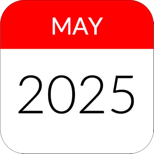 Een rode kaart met de tekst 'MAY' in witte letters.