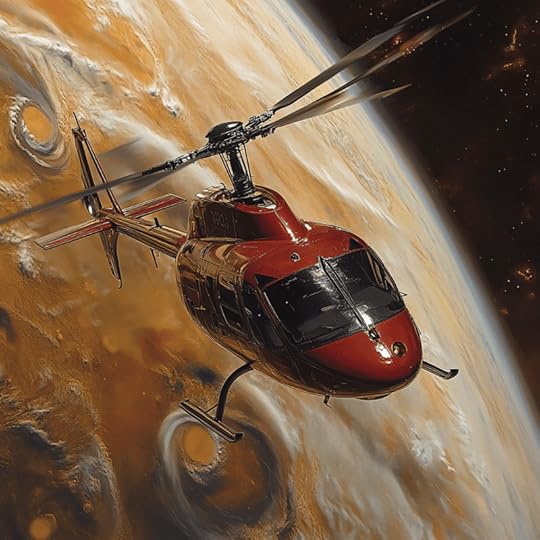 Helicopter flying around Io