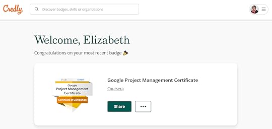 Google PM certificate on Credly