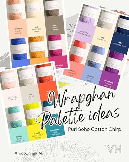 Mood Ring Make-Along shade palettes, in Purl Soho Cotton Chirp yarn