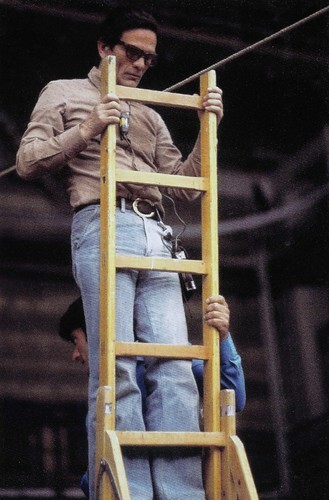 Pier Paolo Pasolini on the set of Salo' o le 120 giornate di Sodoma (1975)