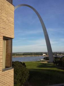 View of over half the arch from Kristi's hotel room.