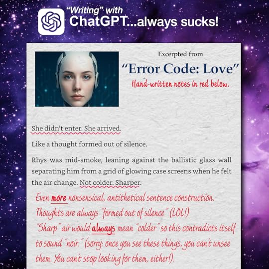 an example of AI 'tells' in this book, written entirely by ChatGPT