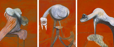 Three Studies for Figures at the Base of a Crucifixion circa 1944 by Francis Bacon 1909-1992