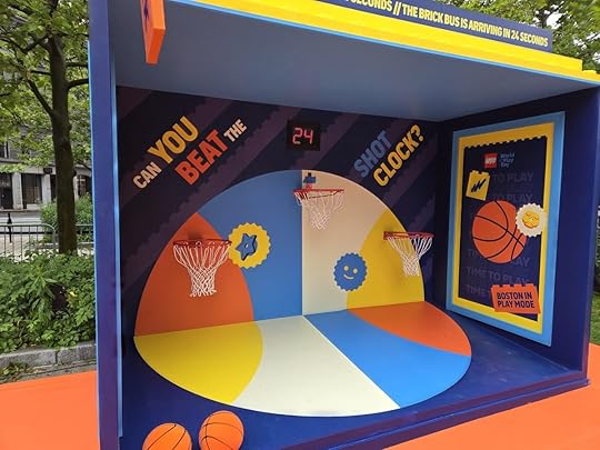 Basketball hoops set up for for LEGO World Play Day
