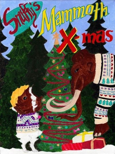 Rachel E Smith guinea pig painting Snuffy's Mammoth Xmas, a Pigmas Miracle