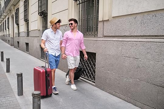 how to find gay hostels - two guys walking