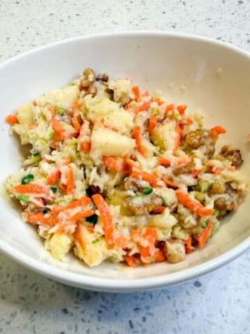 Perfectly done Apple Walnut Coleslaw