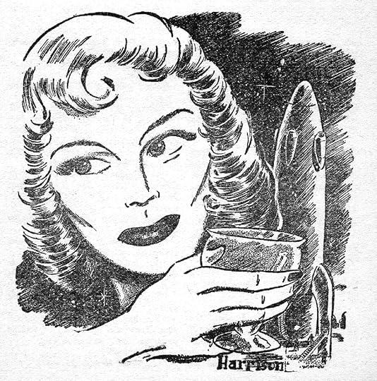 Art by Harry Harrison for the story 'Star-Wife' by Morton Klass from Marvel Science Stories May 1952