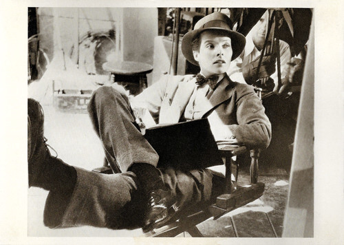 Katharine Hepburn on the set of Sylvia Scarlett (1935)