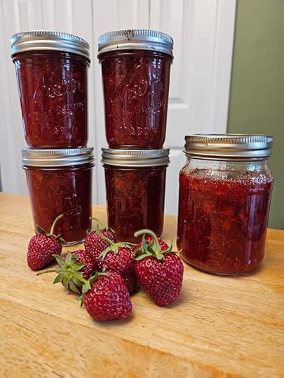 Jars of strawberry jam