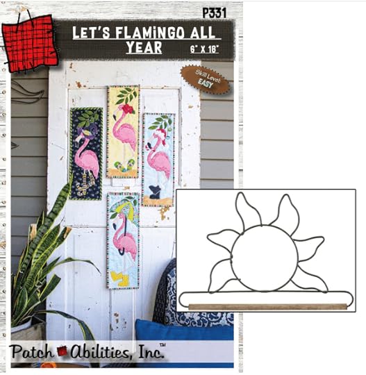 Patch Abilities Let's Flamingo All Year Wall Hanging Pattern and Mini Quilt Hanger Set 