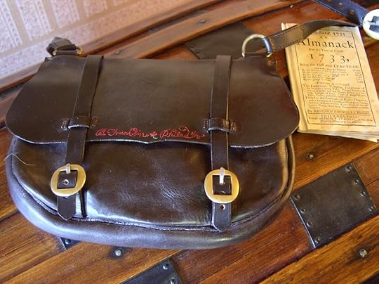 Colonial Post Roads postal mail carrier bag. Leather haversack built by colonial Williamsburg tannery for Bill Ochester Ben Franklin Reenactor