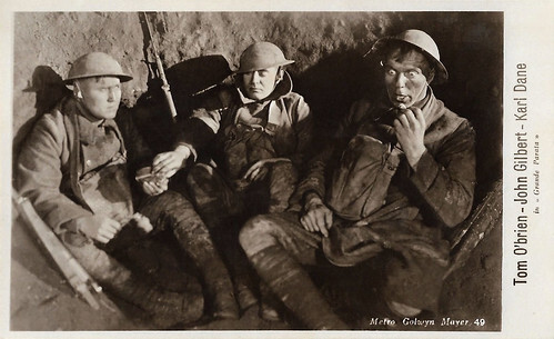 Tom O'Brien, John Gilbert, and Karl Dane in The Big Parade