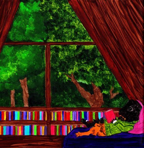 Rachel E Smith guinea pig painting Hen Wen