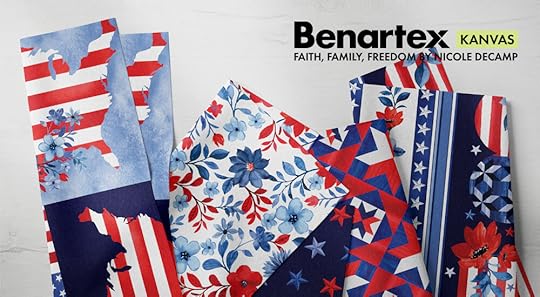 Faith, Family, Freedom Patriotic fabric by Nicole DeCamp for Kanvas Studios and Benartex Designer Fabric is available from Nancy Zieman Productions at ShopNZP.com