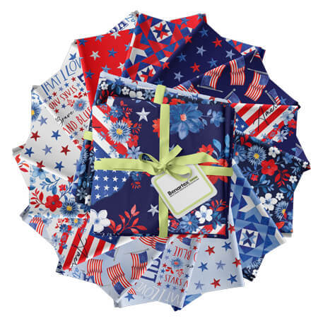 Faith, Family, Freedom Patriotic fabric by Nicole DeCamp for Kanvas Studios and Benartex Designer Fabric is available from Nancy Zieman Productions at ShopNZP.com