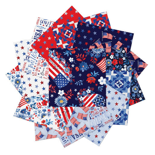 Faith, Family, Freedom Patriotic fabric by Nicole DeCamp for Kanvas Studios and Benartex Designer Fabric is available from Nancy Zieman Productions at ShopNZP.com
