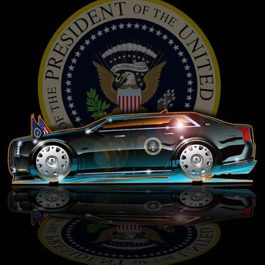 Presidential Limo Automotive Pop Culture Movie and TV Car Art by Fireball Tim Garage