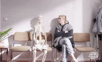 talking to a skeleton width=