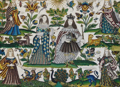 King Charles II and Catherine of Braganza with allegories of the four continents