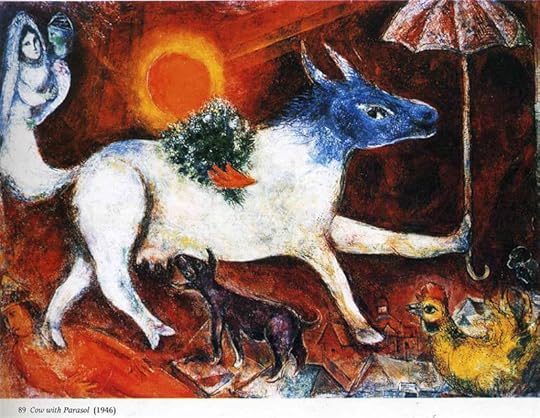 “Cow with Parasol” (1946) by Marc Chagall