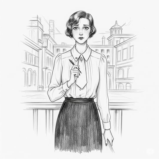 A pencil sketch of Gloria Shearer.