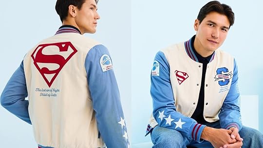 Superman Box Lunch varsity jacket.