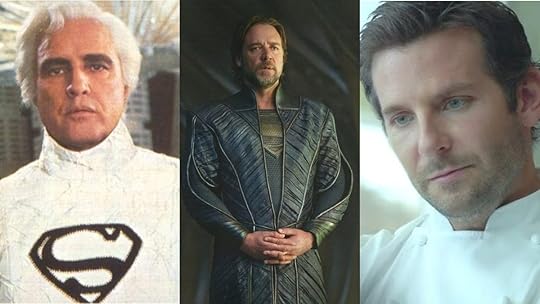 The Jor-El live-action actors, Marlon Brando, Russell Crowe, and Bradley Cooper.