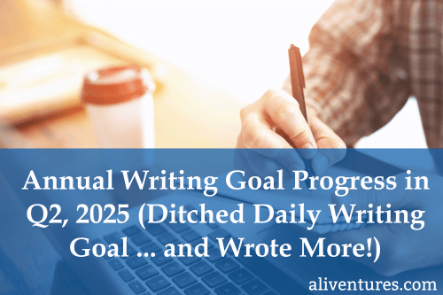Title image: Annual Writing Goal Progress in Q2, 2025 (Ditched Daily Writing Goal ... and Wrote More!)