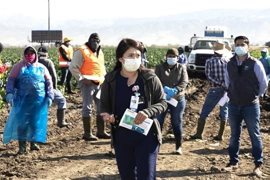Salinas Valley Health deployed staff to support the predominantly Spanish-speaking agricultural community with education in the fields about the virus and measures they could take to protect themselves and their families. (Photo courtesy of Salinas Valley Health)