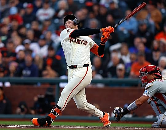 San Francisco Giants’ Casey Schmitt (10) swings at a pitch...