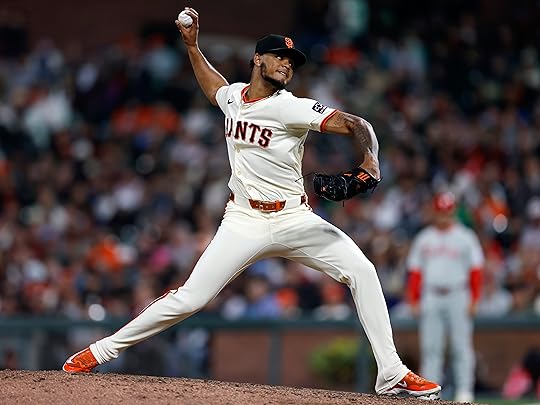 San Francisco Giants’ Camilo Doval (75) throws against the Philadelphia...