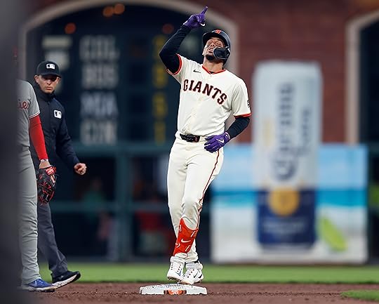 San Francisco Giants’ Willy Adames (2) celebrates his double at...