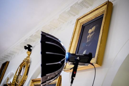 WASHINGTON, DC – JULY 08: A painting of former President...