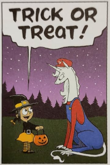 Phoebe and Marigold dressed in a witch and Mario costumes, respectively