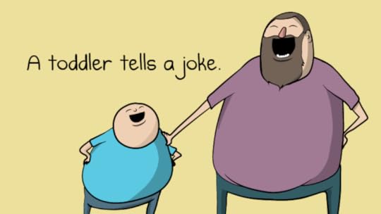 A toddler tells a joke