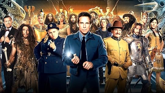 A character poster with Ben Stiller in the center holding a flashlight for Night at the Museum: Secrets of the Tomb