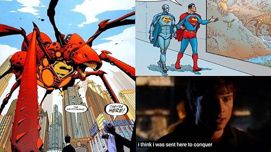 Art from Superman: Birthright, All-Star Superman, and Tom Welling in Smallville. 
