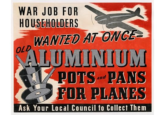 British poster in “Pots and Pans into Planes” scrap collection campaign, WWII