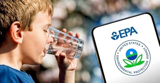 boy drinking water and epa logo
