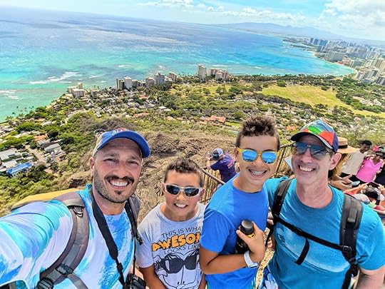 Full Taylor Family hiking at Diamond Head State Monument Honolulu Oahu Hawaii 1