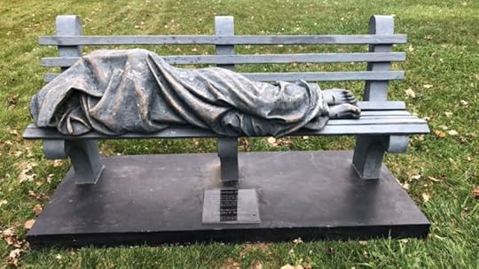 Homeless Jesus. Jesus would never run anyone off from his care.