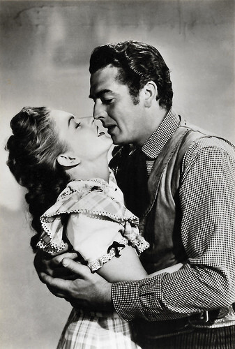 Coleen Gray and Victor Mature in Fury at Furnace Creek (1948)