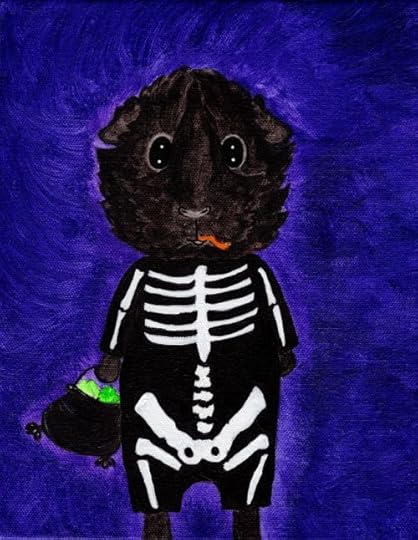 Rachel E Smith guinea pig painting Hen Wen