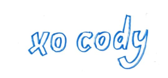 blue letters that say XO cody