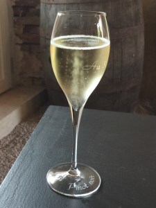 Glass of champagne in Reims