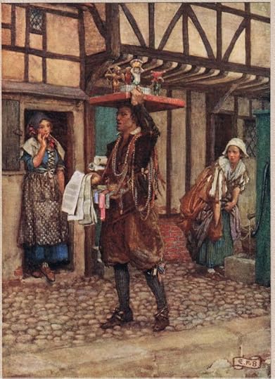 Illustration of a chapman or peddler in the 15th century like the protagonist in this series of medieval mysteries