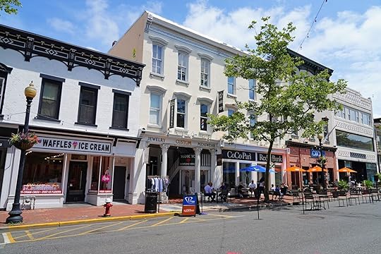 RED BANK, NJ –16 JUL 2020- View of downtown buildings on Broad Street in the town of Red Bank, Monmouth County, New Jersey.